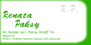 renata paksy business card